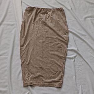 Long tan pencil skirt